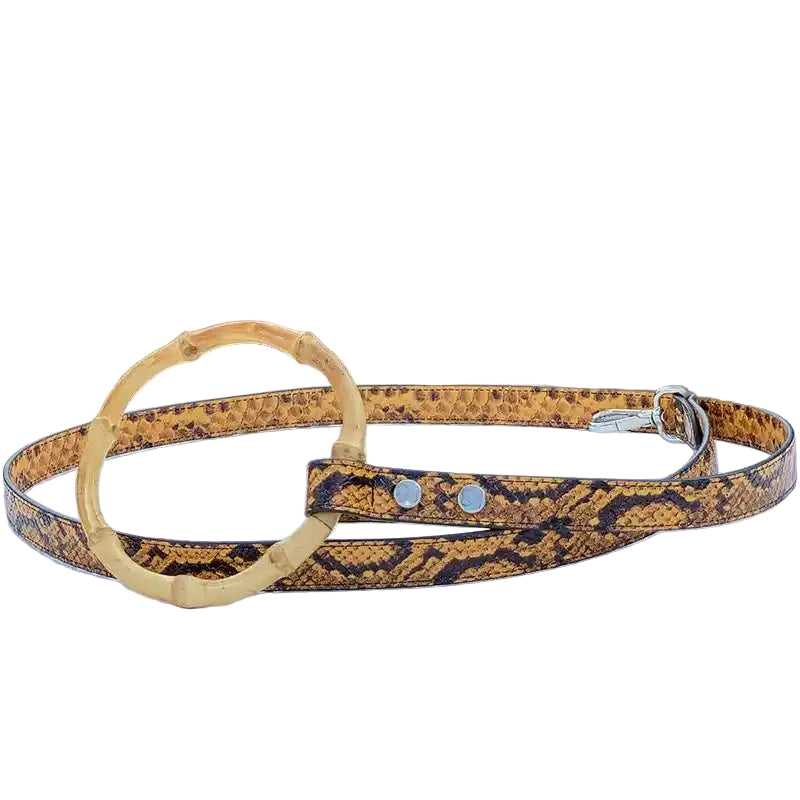 Sasha Embossed Python Leather Dog Leash